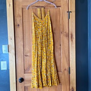 Urban Outfitters Yellow Floral Midi Dress